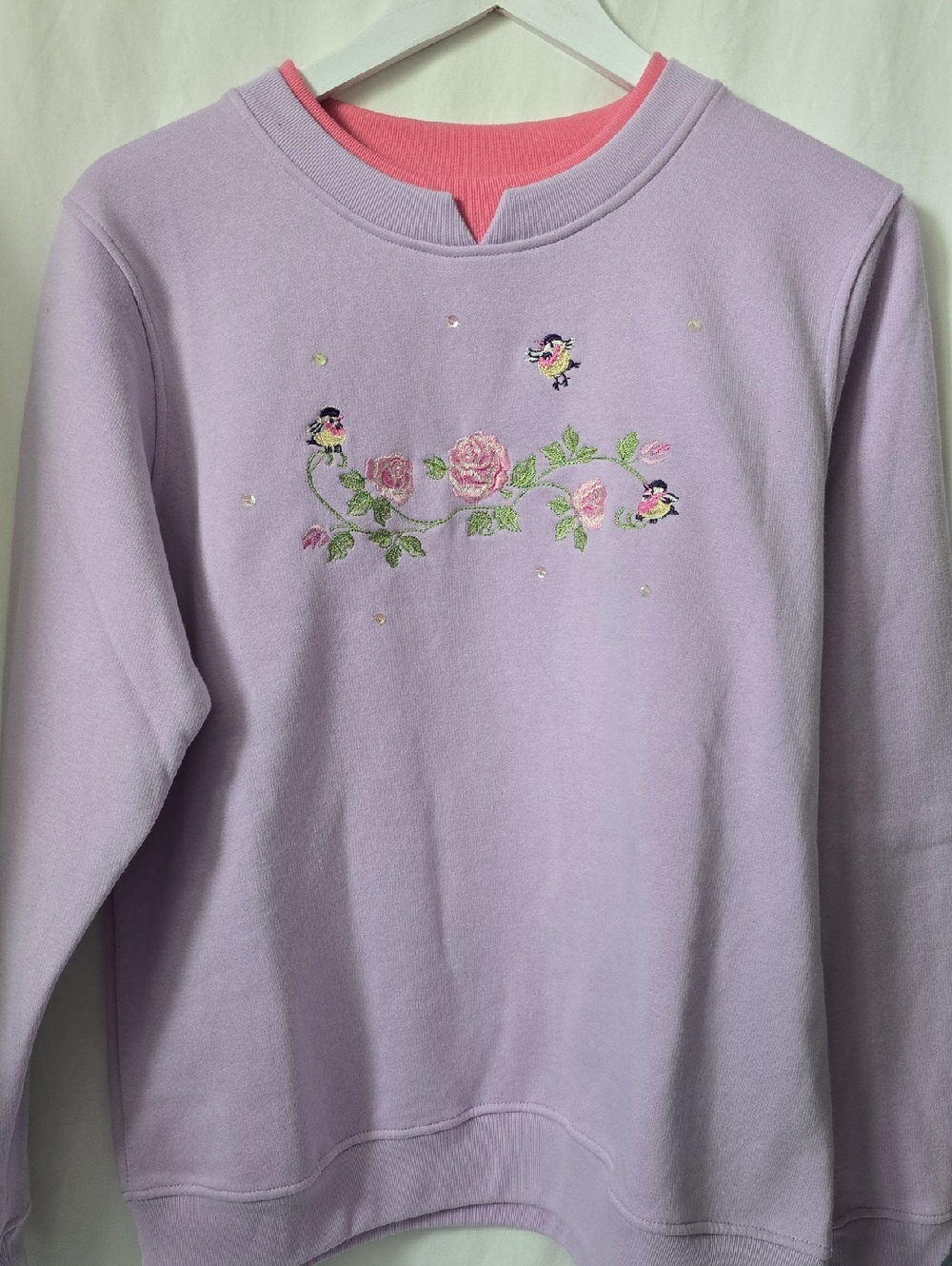 CC Hughes Vintage Embroidered Floral Crewneck Sweatshirt Grandma Granny Medium